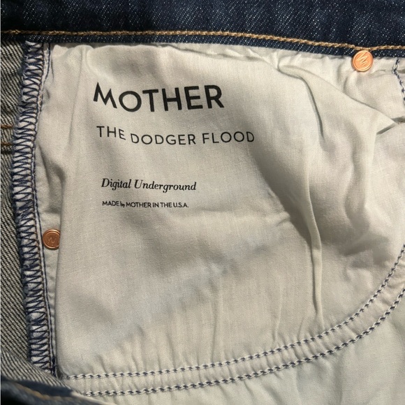 Mother Superior The Dodger Flood Wide Leg Denim Jeans in Digital Underground 33 - Picture 6 of 8